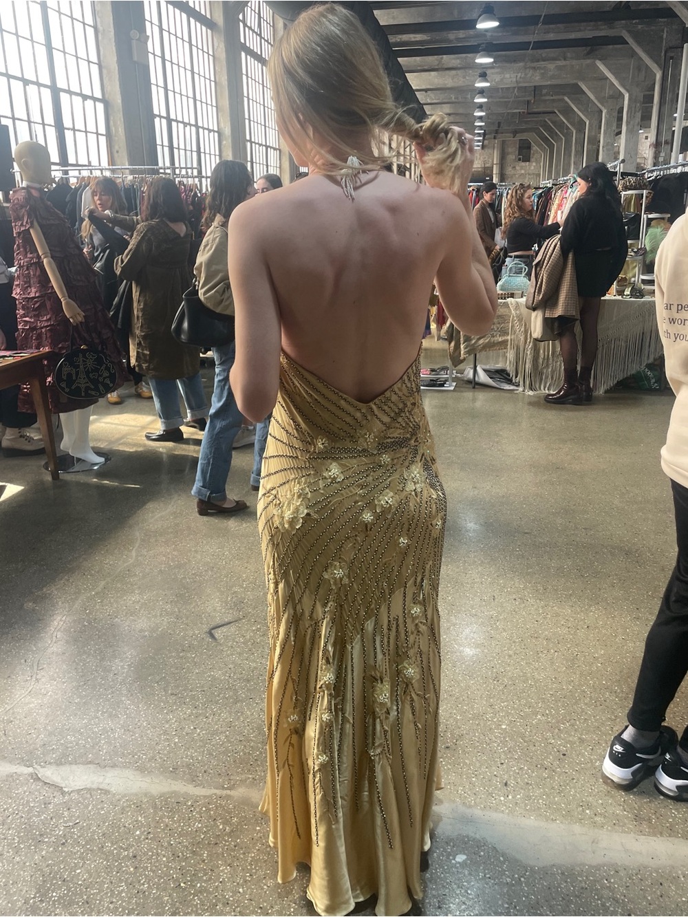 Vintage Sue Wong Gold Embroidered + Beaded Dress - Picture 3 of 14